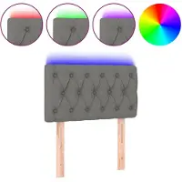 vidaXL Tête de lit LED gris foncé 80x7x78/88 cm Tissu