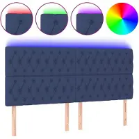 vidaXL Tête de lit LED bleue 180x7x118/128 cm Tissu