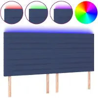 vidaXL Tête de lit LED bleu 200x5x118/128 cm Tissu