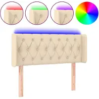 vidaXL Tête de lit LED Crème 93x16x78/88 cm Tissu