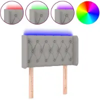 vidaXL Tête de lit LED gris clair 83x16x78/88 cm Tissu