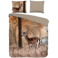 Muller Textil Enveloppe de couette "cerf dans les bois" - Brown - (200x200/220 cm) - Coton