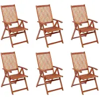 vidaXL Chaises de jardin pliantes 6 pcs. Bois massif acacia