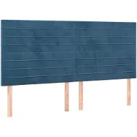 vidaXL Têtes de lit 4 pcs. Bleu foncé 100x5x78/88 cm velours