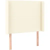 vidaXL Tête de lit avec oreilles Crème 93x16x118/128 cm Similicuir