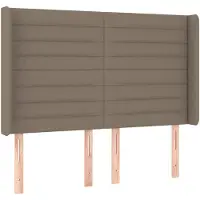 vidaXL Tête de lit avec oreilles taupe 147x16x118/128 cm Tissu