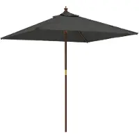 vidaXL Parasol avec mât en bois Anthracite 198x198x231 cm