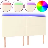 vidaXL Tête de lit LED Crème 180x5x118/128 cm Similicuir