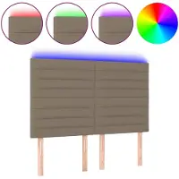 vidaXL Tête de lit LED Taupe 144x5x118/128 cm Tissu