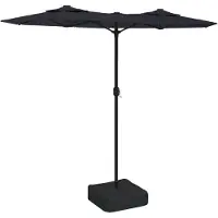 vidaXL Parasol double avec lumières LED Noir 316x145 cm