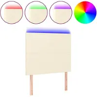 vidaXL Tête de lit LED Crème 90x5x118/128 cm Similicuir