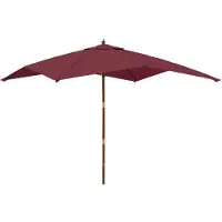 vidaXL Parasol avec mât en bois rouge bordeaux 300x300x273 cm