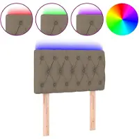 vidaXL Tête de lit LED Taupe 80x7x78/88 cm Tissu