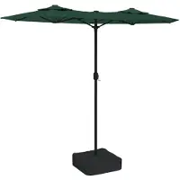 vidaXL Parasol double avec lumières LED vert 316x145 cm
