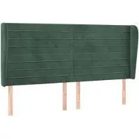 vidaXL Tête de lit avec oreilles vert foncé 203x23x118/128 cm velours
