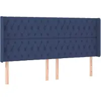 vidaXL Tête de lit avec oreilles bleu 183x16x118/128 cm Tissu