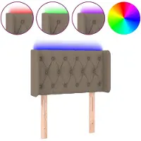 vidaXL Tête de lit LED Taupe 83x16x78/88 cm Tissu