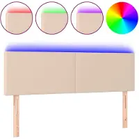 vidaXL Tête de lit LED cappuccino brun 144x5x78/88 cm similicuir