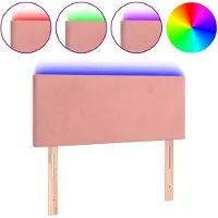 vidaXL LED Tête de lit rose 90x5x78/88 cm velours