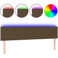 vidaXL Tête de lit LED brun foncé 160x5x78/88 cm Tissu