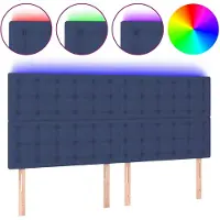 vidaXL Tête de lit LED bleu 200x5x118/128 cm Tissu