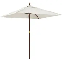 vidaXL Parasol avec mât en bois 198x198x231 cm couleur sable