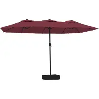 vidaXL Double parasol rouge bordeaux 449x265 cm