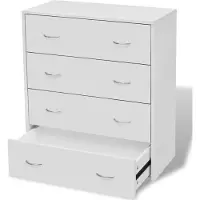 vidaXL Sideboard "Plankstadt" en panneau de particules blanc. Dimensions (L/L/H) 60x30x71 cm