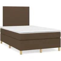 vidaXL Lit boxspring avec matelas brun foncé 120x200 cm Tissu