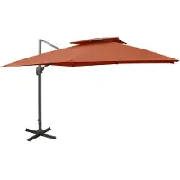 vidaXL Parasol ampli avec aération 300x300 cm Terracota