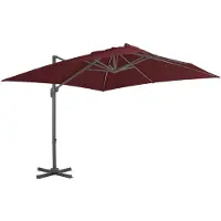 vidaXL Parapluie avec mât en aluminium 400x300 cm rouge bordeaux