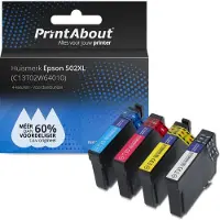 PrintAbout Cartouche compatible pour Epson 502XL (C13T02W64010) - 4 couleurs - Grande capacité - Multipack