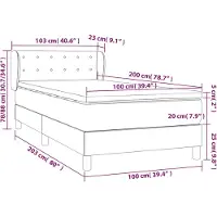 vidaXL Lit boxspring avec matelas bleu 100x200 cm Tissu