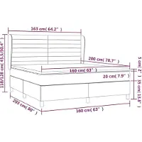 vidaXL Lit boxspring avec matelas rose 160x200 cm velours