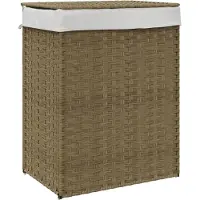 vidaXL Panier à linge avec couvercle 46x33x60 cm résine tressée