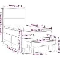vidaXL Lit boxspring avec matelas brun foncé 80x200 cm Tissu
