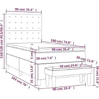vidaXL Lit boxspring avec matelas brun foncé 90x190 cm Tissu