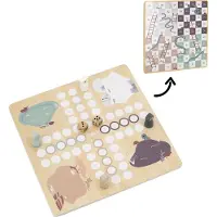 Tryco Jeu de société Ludo en bois avec des figurines d'animaux et des dés