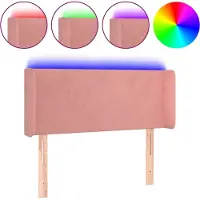 vidaXL LED Tête de lit rose 93x16x78/88 cm velours