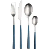 Pintinox Hive Set de couverts bleu 24 pièces - Acier inoxydable & ABS - Entièrement forgé, Italy, Lavable en machine