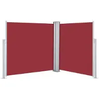 vidaXL Marquise latérale extensible rouge 100 x 600 cm