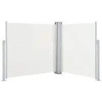 vidaXL Store latéral extensible blanc crème 100 x 600 cm