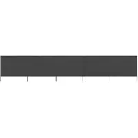 vidaXL Tissu brise-vent 5 pièces 600 x 80 cm Anthracite