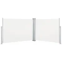 vidaXL Marquise latérale extensible Crème 100 x 1000 cm