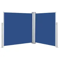 vidaXL Marquise latérale extensible Bleu 140 x 600 cm