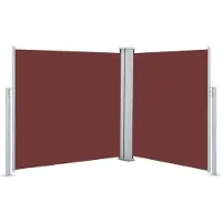 vidaXL Store latéral extensible brun 100 x 600 cm