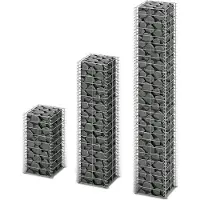 vidaXL Set de gabions 3 pcs. fil de fer galvanisé