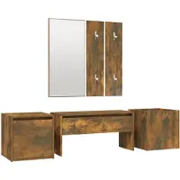 vidaXL Ensemble de meubles de couloir Chêne fumé Bois d'ingénierie
