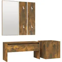 vidaXL Ensemble de meubles de couloir Chêne fumé Bois d'ingénierie