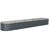vidaXL Lit surélevé de jardin 400x80x44 cm Acier galvanisé Gris